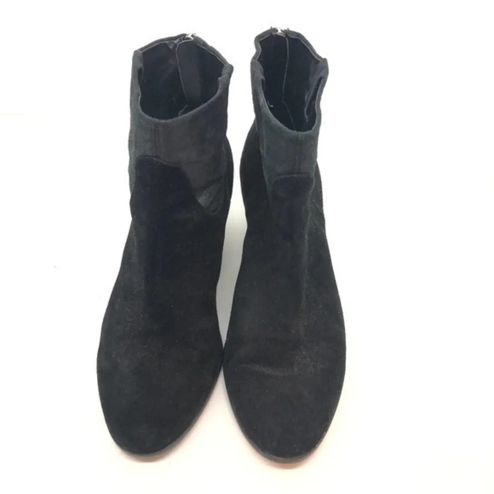 BCBG generation black stacked heel booties leather